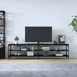 vidaXL Meuble TV chêne marron 200x30x50 cm bois d'ingénierie et métal