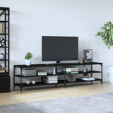vidaXL Meuble TV chêne marron 200x30x50 cm bois d'ingénierie et métal