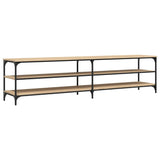 vidaXL Meuble TV chêne marron 200x30x50 cm bois d'ingénierie et métal