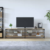 vidaXL Meuble TV chêne marron 200x30x50 cm bois d'ingénierie et métal