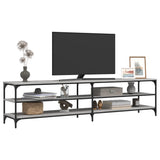 vidaXL Meuble TV chêne marron 200x30x50 cm bois d'ingénierie et métal