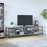 vidaXL Meuble TV chêne marron 200x30x50 cm bois d'ingénierie et métal