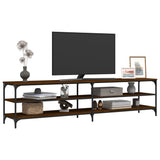 vidaXL Meuble TV chêne marron 200x30x50 cm bois d'ingénierie et métal
