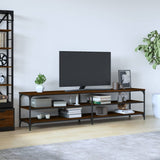 vidaXL Meuble TV chêne marron 200x30x50 cm bois d'ingénierie et métal