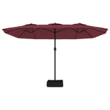 vidaXL Parasol à double tête avec LED rouge bordeaux 449x245 cm