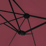 vidaXL Parasol à double tête avec LED rouge bordeaux 449x245 cm