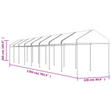 vidaXL Belvédère avec toit blanc 17,84x2,28x2,69 m polyéthylène