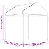 vidaXL Belvédère avec toit blanc 17,84x2,28x2,69 m polyéthylène