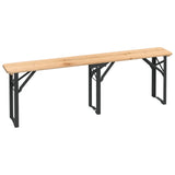 vidaXL Ensemble de tables à bière pliantes 3 pcs bois massif de sapin