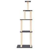 vidaXL Arbre à chat avec griffoirs en sisal gris foncé 183 cm