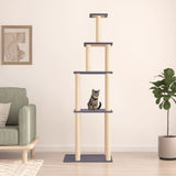 vidaXL Arbre à chat avec griffoirs en sisal gris foncé 183 cm