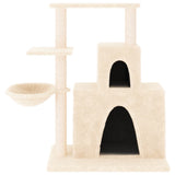 vidaXL Arbre à chat avec griffoirs en sisal Crème 83 cm