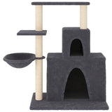 vidaXL Arbre à chat avec griffoirs en sisal Gris foncé 83 cm
