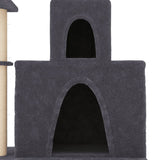 vidaXL Arbre à chat avec griffoirs en sisal Gris foncé 83 cm