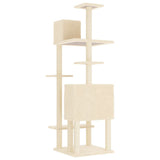 vidaXL Arbre à chat avec griffoirs en sisal Crème 154 cm