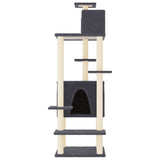 vidaXL Arbre à chat avec griffoirs en sisal Gris foncé 154 cm