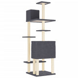 vidaXL Arbre à chat avec griffoirs en sisal Gris foncé 154 cm