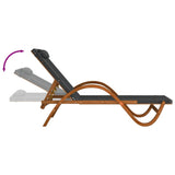 vidaXL Chaise longue avec coussin blanc textilène/bois massif peuplier