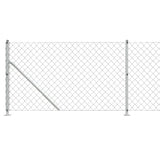 vidaXL Clôture en mailles de chaîne avec bride argenté 1,1x10 m