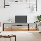 vidaXL Meuble TV chêne sonoma 201x35x45 cm bois d'ingénierie et fer