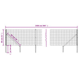 vidaXL Clôture en treillis métallique et ancrage anthracite 0,8x25 m