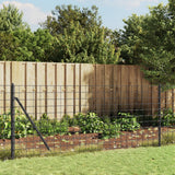 vidaXL Clôture en treillis métallique et ancrage anthracite 0,8x25 m