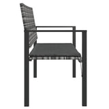 vidaXL Banc de jardin à 2 places gris résine tressée