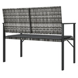 vidaXL Banc de jardin à 2 places gris résine tressée