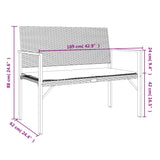 vidaXL Banc de jardin à 2 places gris résine tressée