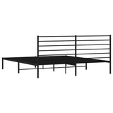 vidaXL Cadre de lit métal avec tête de lit noir 180x200 cm