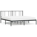 vidaXL Cadre de lit métal avec tête de lit noir 193x203 cm