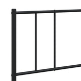 vidaXL Cadre de lit métal avec tête de lit noir 193x203 cm
