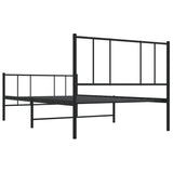 vidaXL Cadre de lit métal avec tête de lit/pied de lit noir 90x190 cm