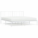 vidaXL Cadre de lit métal avec tête de lit blanc 200x200 cm