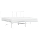 vidaXL Cadre de lit métal avec tête de lit blanc 200x200 cm