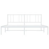 vidaXL Cadre de lit métal avec tête de lit blanc 200x200 cm
