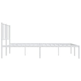 vidaXL Cadre de lit métal avec tête de lit blanc 200x200 cm