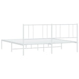 vidaXL Cadre de lit métal avec tête de lit blanc 200x200 cm