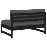 vidaXL Canapé central 120x80 cm noir bois de pin massif