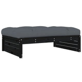 vidaXL Repose-pied de jardin 120x80 cm noir bois de pin massif