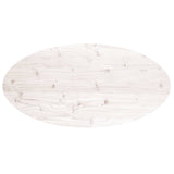 vidaXL Dessus de table blanc 90x45x2,5 cm bois de pin massif ovale