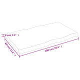 vidaXL Dessus de table bois massif non traité bordure assortie
