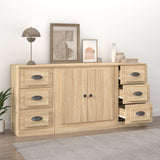 vidaXL Buffets 3 pcs Chêne sonoma Bois d'ingénierie