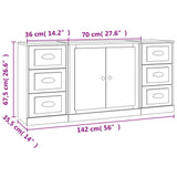 vidaXL Buffets 3 pcs Chêne sonoma Bois d'ingénierie