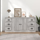 vidaXL Buffets 3 pcs Chêne sonoma Bois d'ingénierie