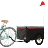 vidaXL Remorque de vélo noir et rouge 45 kg fer