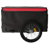 vidaXL Remorque de vélo noir et rouge 45 kg fer