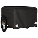 vidaXL Remorque de vélo noir et rouge 45 kg fer