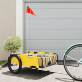 vidaXL Remorque de vélo jaune tissu oxford et fer
