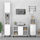vidaXL Ensemble de meubles salle de bain 3 pcs noir bois d'ingénierie